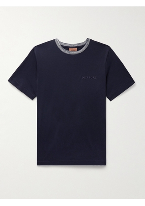 Missoni - Logo-Embroidered Cotton-Jersey T-Shirt - Men - Blue - XS