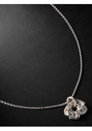 Elhanati - Rock Medium White Gold Pendant Necklace - Men - Silver