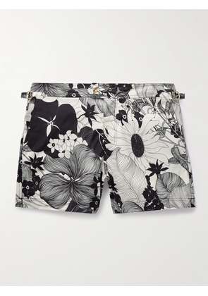 TOM FORD - Slim-Fit Short-Length Floral-Print Swim Shorts - Men - Black - IT 44
