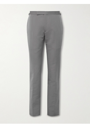 TOM FORD - Shelton Slim-Fit Cotton and Silk-Blend Suit Trousers - Men - Gray - IT 46