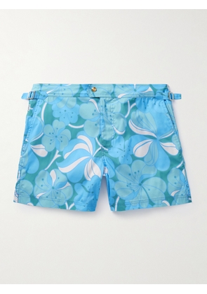 TOM FORD - Slim-Fit Short-Length Floral-Print Swim Shorts - Men - Blue - IT 44