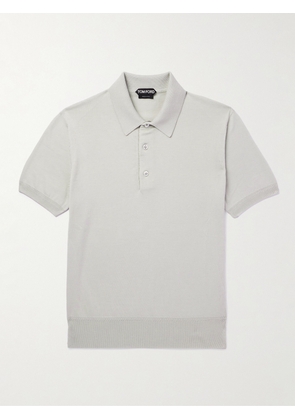TOM FORD - Slim-Fit Sea Island Cotton Polo Shirt - Men - Gray - IT 44