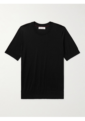 Brunello Cucinelli - Cotton and Silk-Blend T-Shirt - Men - Black - IT 48