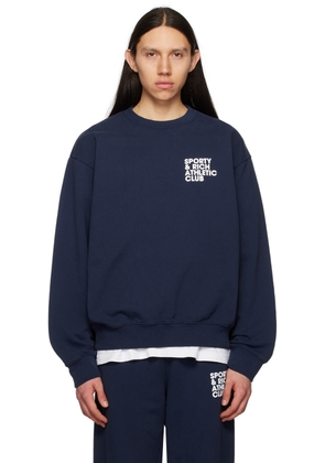 Sporty & Rich Navy Printed Sweatshirt