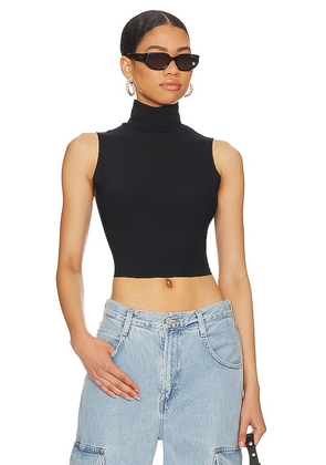 Commando Butter Sleeveless Cropped Turtleneck in Black. Size XL.