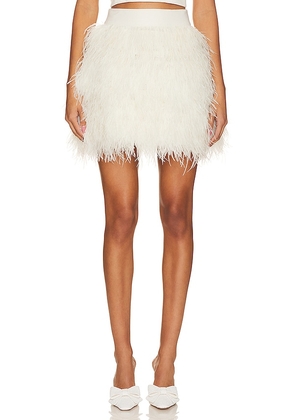 Alice + Olivia Cina Feather Skirt in White. Size 12.