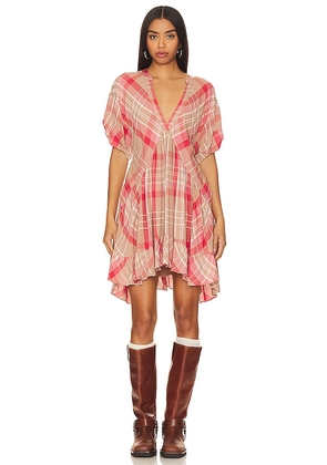 Free People Agnes Plaid Mini in Pink. Size M, S.
