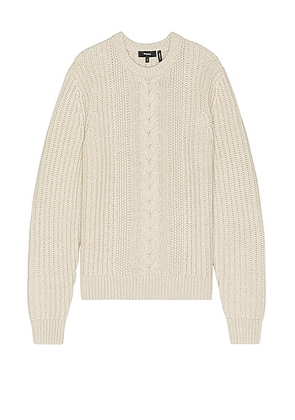 Theory Vilare Dane Wool Sweater in Light Beige Melange - White. Size S (also in L, M).