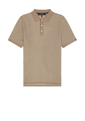 Rag & Bone Harvey Knit Polo in Taupe - Brown. Size S (also in XL).