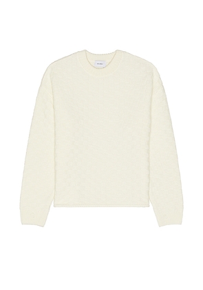 Askyurself Checkered Merino Knit Sweater in Cream. Size M.