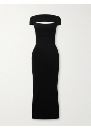 TOTEME - Open-back Knitted Maxi Dress - Black - xx small,x small,small,medium,large,x large