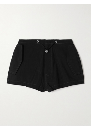 Dion Lee - Parachute Organic Cotton-blend Twill Shorts - Black - UK 4,UK 6,UK 8,UK 10,UK 12,UK 14