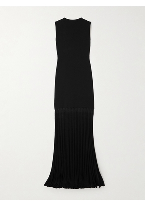 TOTEME - Plissé Stretch-knit Maxi Dress - Black - xx small,x small,small,medium,large,x large