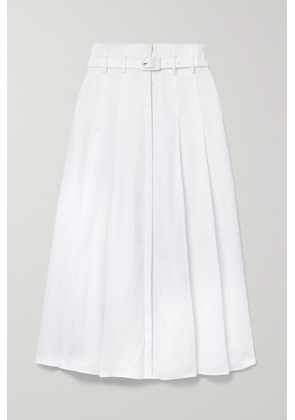 Gabriela Hearst - Dugald Pleated Linen Midi Skirt - White - IT36,IT38,IT40,IT42,IT44,IT46,IT48