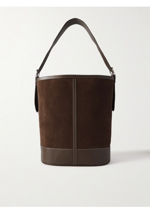 Hunting Season - Leather-trimmed Suede Shoulder Bag - Brown - One size