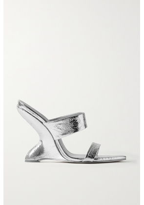 Cult Gaia - Yara Cracked-leather Sandals - Silver - IT36,IT36.5,IT37,IT37.5,IT38,IT38.5,IT39,IT40,IT41,IT42