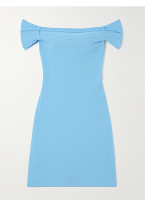 AZ Factory - + Lutz Huelle Zoe Off-the-shoulder Knitted Mini Dress - Blue - x small,small,medium,large,x large