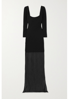 Givenchy - Lace-trimmed Jersey Maxi Dress - Black - FR34,FR36,FR38,FR40