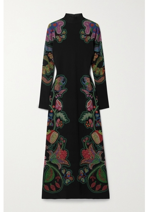 La DoubleJ - Halle Floral-print Jersey Maxi Dress - Black - x small,small,medium,large,x large