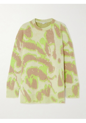 Stella McCartney - + Net Sustain Brushed Jacquard-knit Sweater - Green - x small,small,medium,large,x large