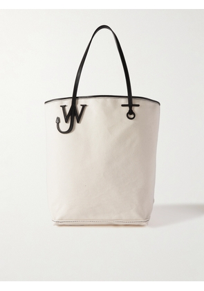 JW Anderson - Anchor Leather-trimmed Cotton-canvas Tote - Neutrals - One size