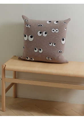 Anya Hindmarch - All Over Eyes Intarsia Wool Cushion - Gray - One size
