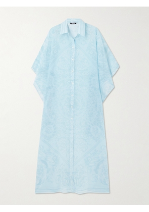 Versace - Printed Chiffon Maxi Dress - Blue - One size