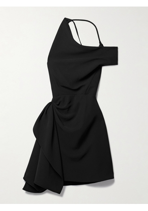 Maticevski - Dossier Asymmetric Draped Cutout Crepe Mini Dress - Black - UK 6,UK 8,UK 10,UK 12,UK 14,UK 16