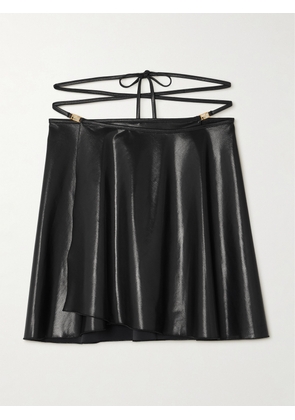 Versace - Brinata Embellished Stretch-lamé Mini Wrap Skirt - Black - IT38,IT40,IT42,IT44,IT46,IT48,IT50