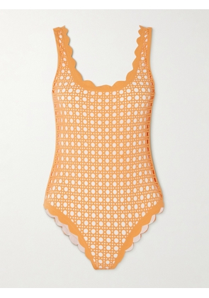 Marysia - Palm Springs Scalloped Laser-cut Swimsuit - Orange - x small,small,medium,large