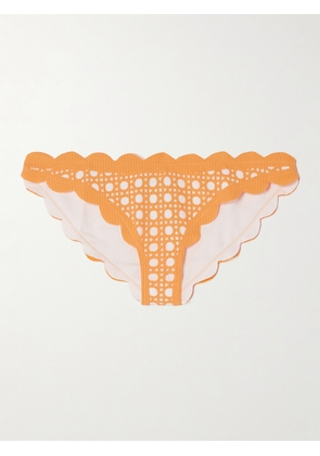 Marysia - + Net Sustain Antibes Scalloped Laser-cut Bikini Briefs - Orange - x small,small,medium,large