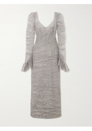 Sandra Mansour - Mabon Ruffled Glittered Tulle Gown - Gray - FR34,FR36,FR38,FR40,FR42,FR44