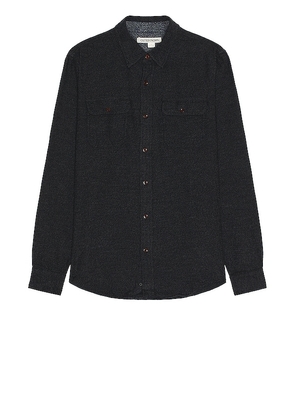 OUTERKNOWN Transitional Flannel Shirt in Charcoal. Size M, XL/1X.