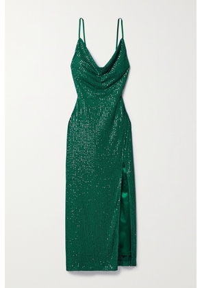 In The Mood For Love - Yuna Draped Sequined Tulle Gown - Green - x small,small,medium,large,x large