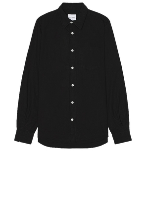 Norse Projects Osvald Cotton Tencel Shirt in Black. Size L.