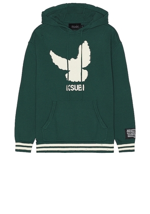 Ksubi flight knit hoodie in Dark Green. Size L, M.