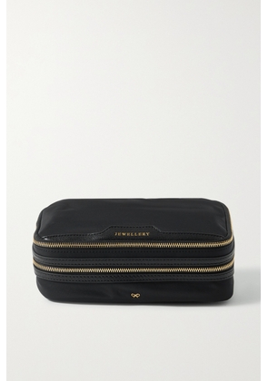 Anya Hindmarch - + Net Sustain Textured Leather-trimmed Econyl Jewelry Case - Black - One size