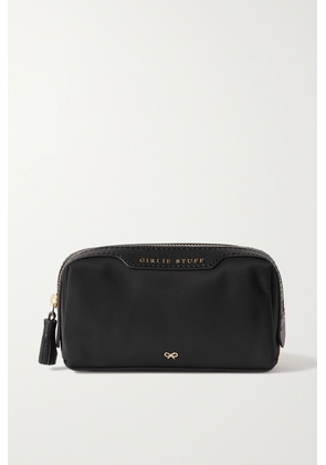 Anya Hindmarch - + Net Sustain Girlie Stuff Textured Leather-trimmed Econyl Cosmetics Case - Black - One size