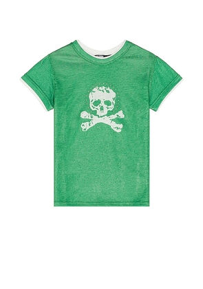 Jaded London Green Skull And Cross Bones T-Shirt in Green. Size L, M, XL.