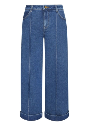 Oscar de la Renta wide-leg cropped jeans - Blue