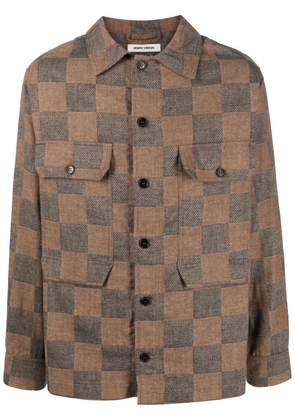 Henrik Vibskov Field checkerboard-pattern shirt - Brown