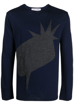 Comme Des Garçons Shirt intarsia-knit wool jumper - Blue