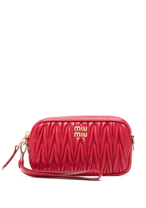 Miu Miu matelassé leather clutch bag - Red