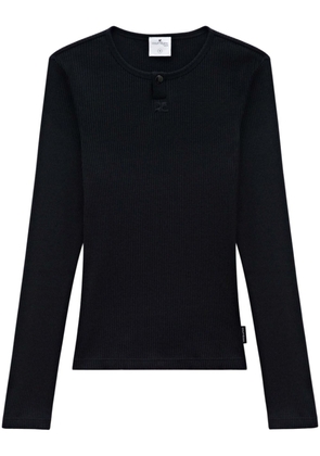 Courrèges 90's Rib long-sleeve T-shirt - Black