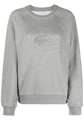 Lacoste logo-embroidered cotton sweatshirt - Grey