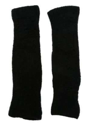 Isabel Benenato fingerless merino-blend gloves - Black