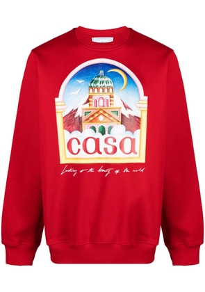 Casablanca Vue De L'Arche organic cotton sweatshirt - Red
