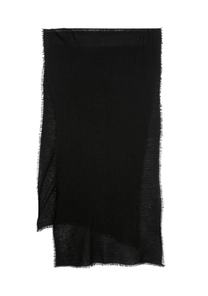 Allude fine-knit fringed cashmere scarf - Black