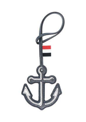 Thom Browne Anchor pebbled leather charm - Blue