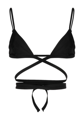 Matteau triangle-cup wrapped bikini top - Black